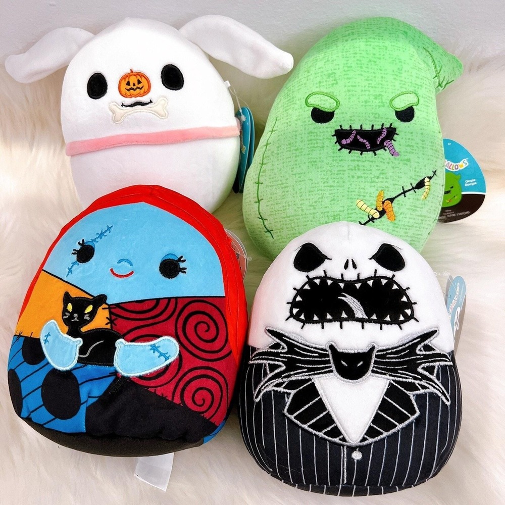 Squishmallows Halloween Nightmare Before Christmas Lot of 4 Plush 8" Inch